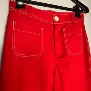 NEW ZARA RED WIDE LEG PANTS